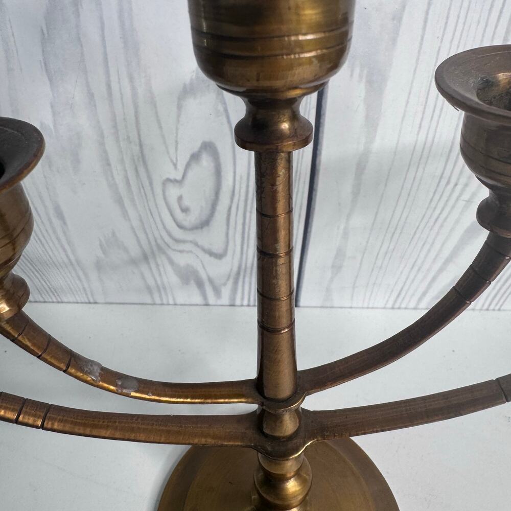 Vintage Brass Candelabra MCM 5 Candle Candlestick Holder - Picture 2 of 7